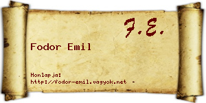 Fodor Emil névjegykártya