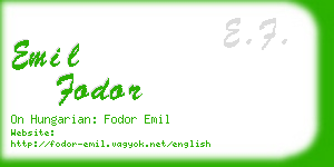 emil fodor business card